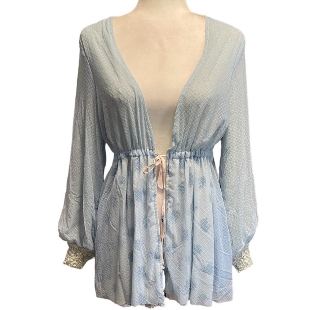 We are HAH Size Small NEW Make It A Double French Blue Reversible Robe Sexy